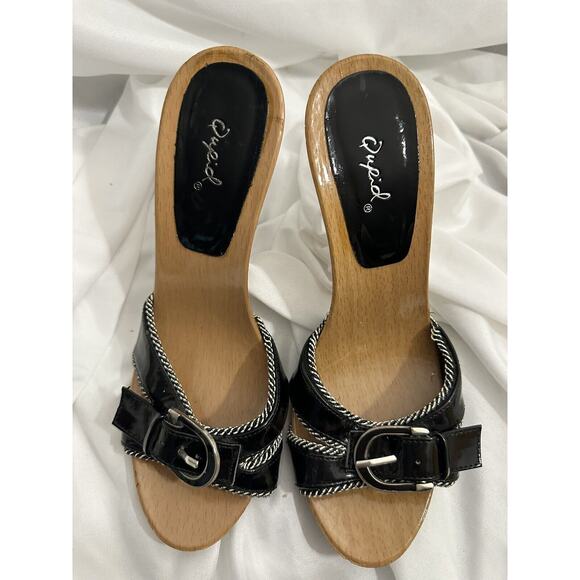 womens 5” Stiletto Heel Patten Black Crock Print Buckle And Studded Size 9 - Picture 2 of 6